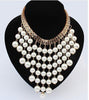 Beads Gold Chocker Collar Necklace For Women Wedding Accessories Simulated Pearl Necklaces Statement Jewelry Decoration