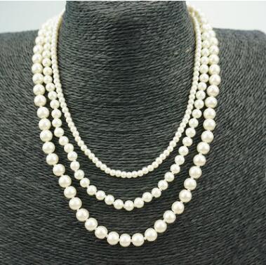 Beads Gold Chocker Collar Necklace For Women Wedding Accessories Simulated Pearl Necklaces Statement Jewelry Decoration