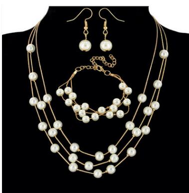 Beads Gold Chocker Collar Necklace For Women Wedding Accessories Simulated Pearl Necklaces Statement Jewelry Decoration