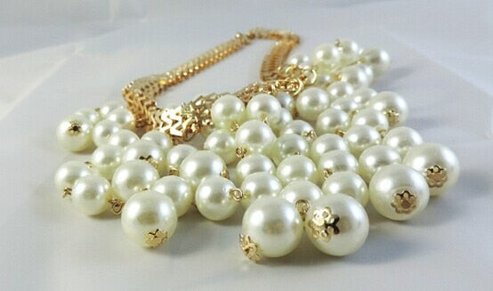 Beads Gold Chocker Collar Necklace For Women Wedding Accessories Simulated Pearl Necklaces Statement Jewelry Decoration