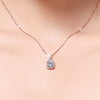 Creative Geometric Handbag Ladies Necklace Pendant With Shiny AAA Grade Zircon Prom Wedding  bijoux femme