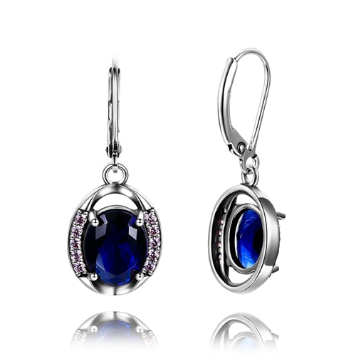 Fashion Earrings For Women Platinum Aquamarine Gemstone Drop Earring High Quality Silver 925 Jewelry Anniverary Gift Wholesale