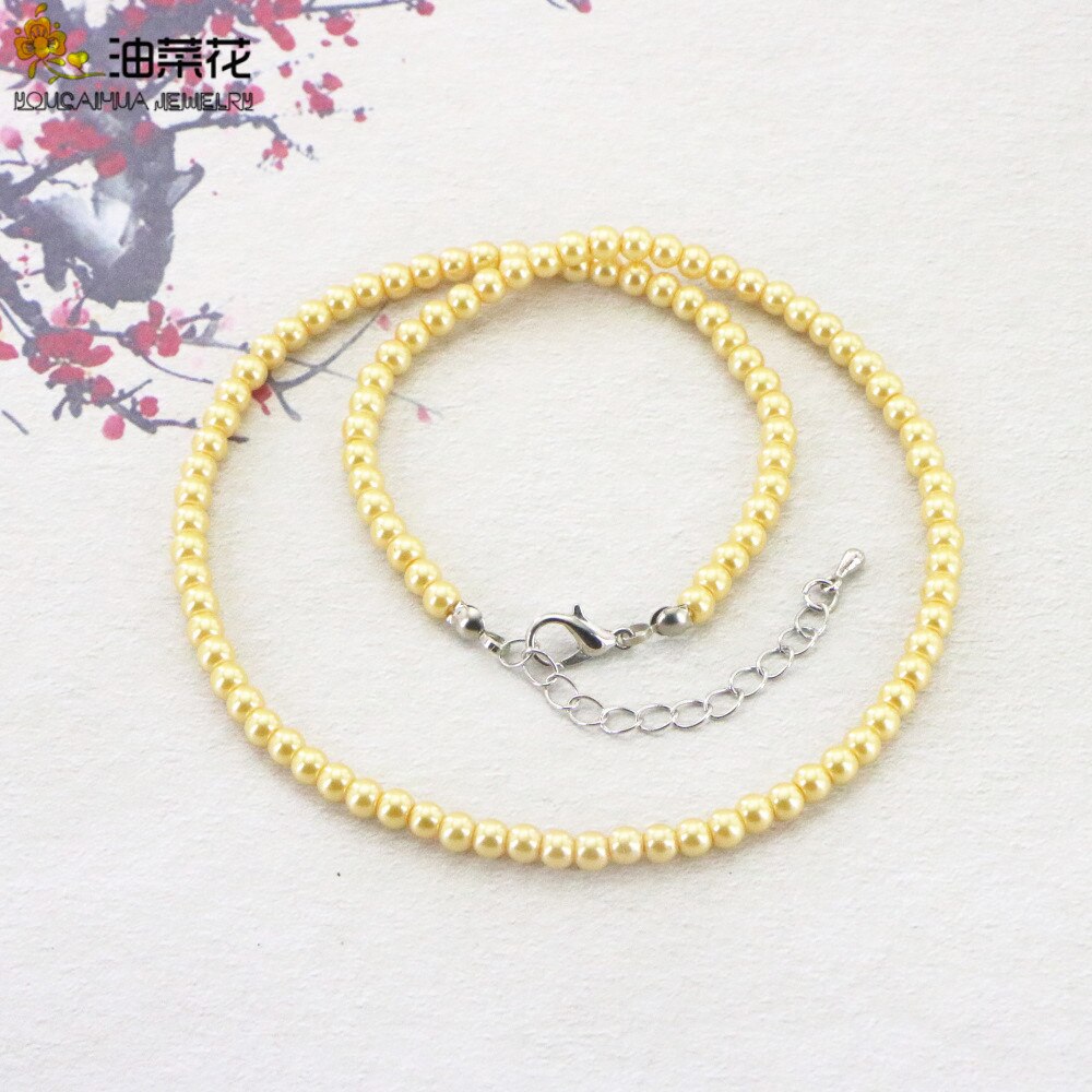 Glamour 4mm Imitation Round Pearl Choker Necklace 14 Styles Elegant Woman Girl Christmas Wedding Gift Jewelry 16inch
