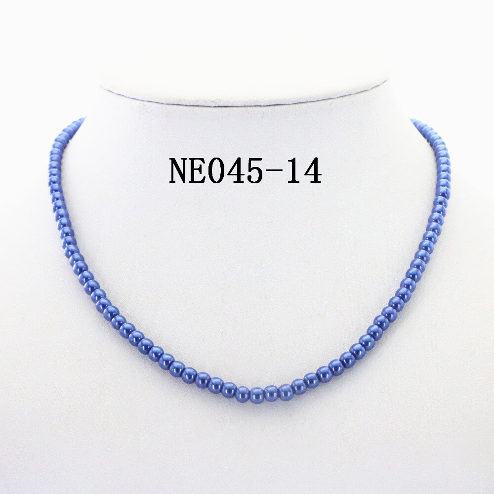 Glamour 4mm Imitation Round Pearl Choker Necklace 14 Styles Elegant Woman Girl Christmas Wedding Gift Jewelry 16inch