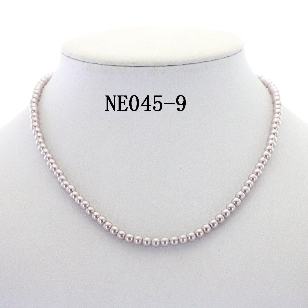Glamour 4mm Imitation Round Pearl Choker Necklace 14 Styles Elegant Woman Girl Christmas Wedding Gift Jewelry 16inch
