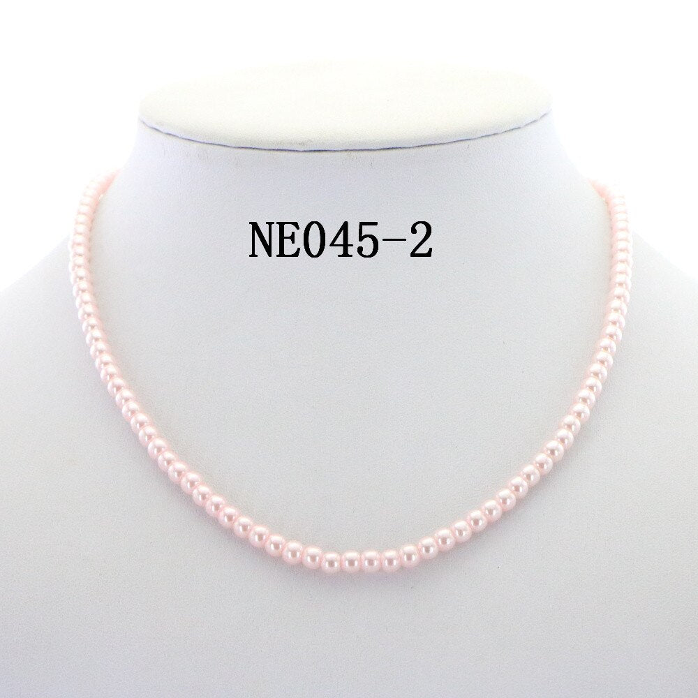 Glamour 4mm Imitation Round Pearl Choker Necklace 14 Styles Elegant Woman Girl Christmas Wedding Gift Jewelry 16inch