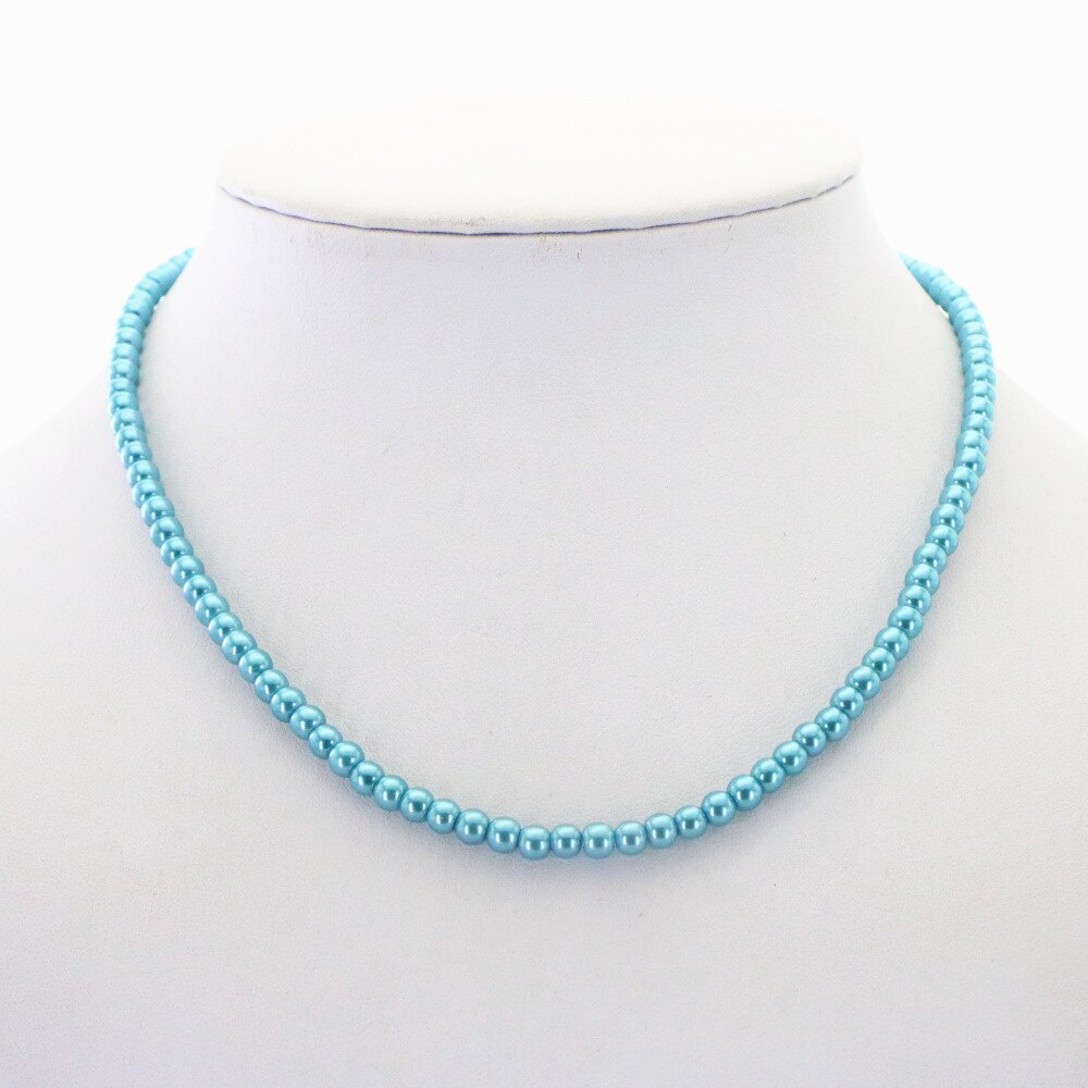 Glamour 4mm Imitation Round Pearl Choker Necklace 14 Styles Elegant Woman Girl Christmas Wedding Gift Jewelry 16inch