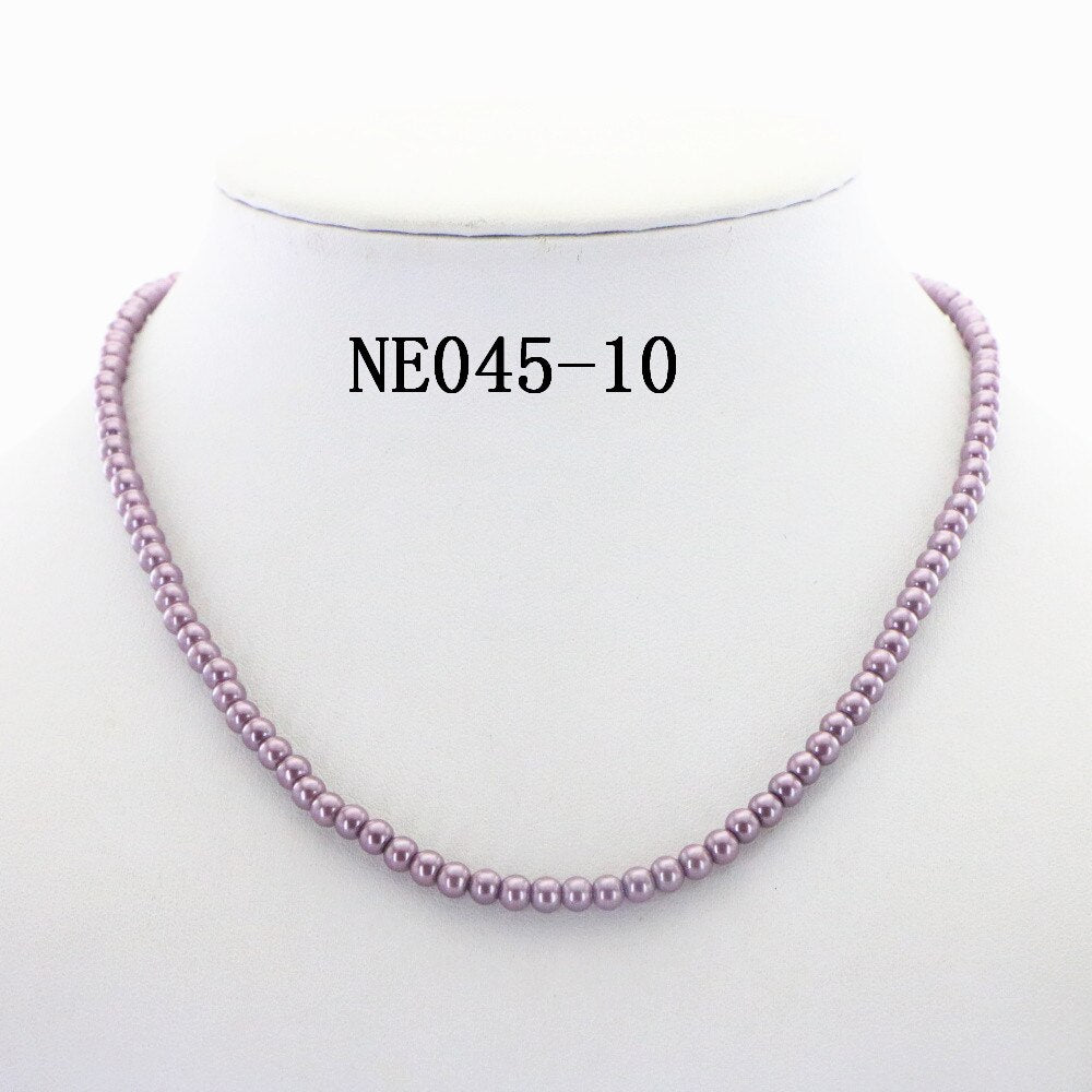 Glamour 4mm Imitation Round Pearl Choker Necklace 14 Styles Elegant Woman Girl Christmas Wedding Gift Jewelry 16inch