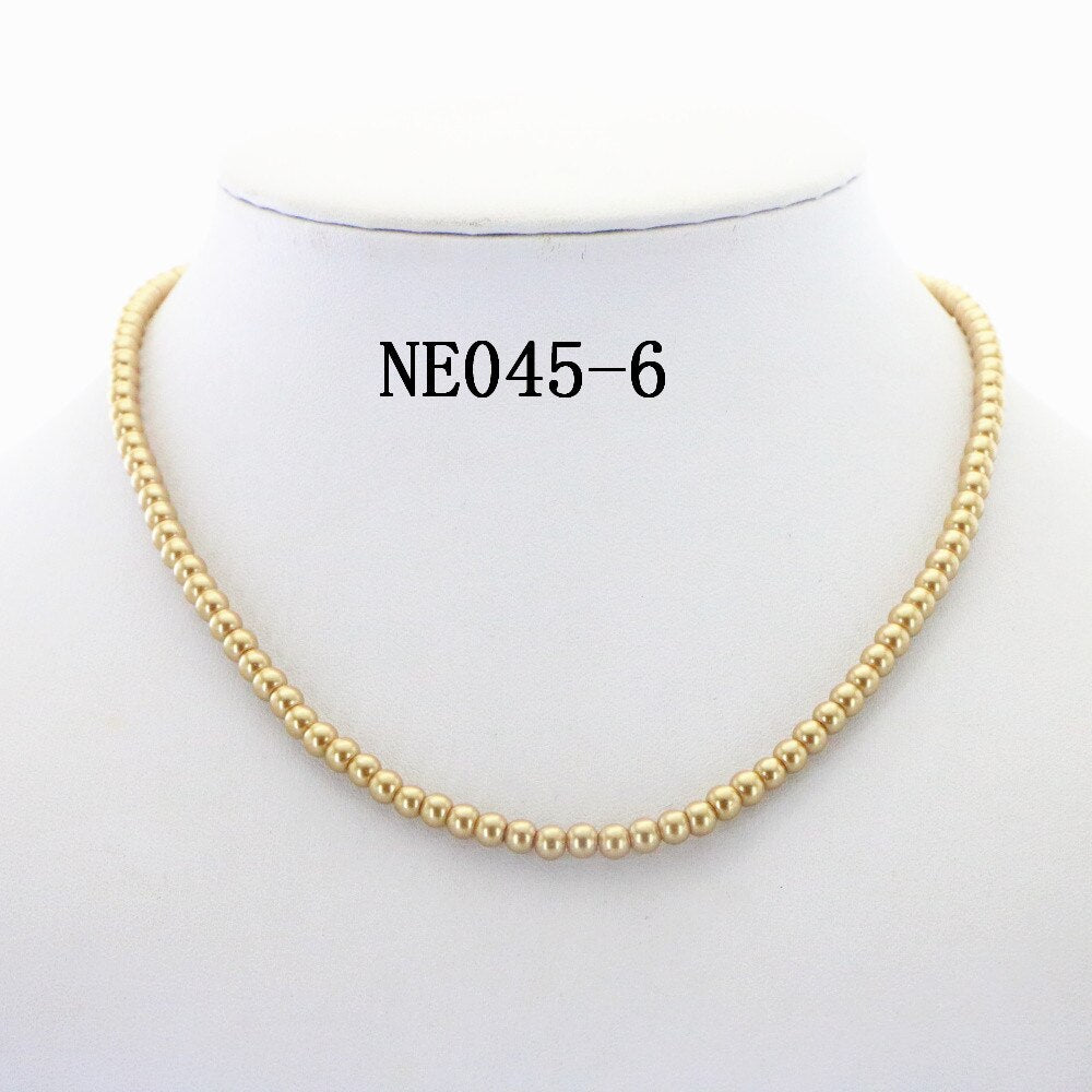 Glamour 4mm Imitation Round Pearl Choker Necklace 14 Styles Elegant Woman Girl Christmas Wedding Gift Jewelry 16inch