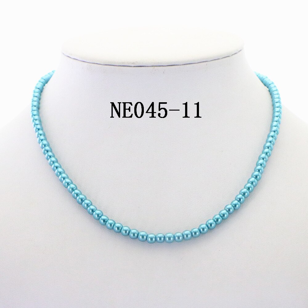 Glamour 4mm Imitation Round Pearl Choker Necklace 14 Styles Elegant Woman Girl Christmas Wedding Gift Jewelry 16inch