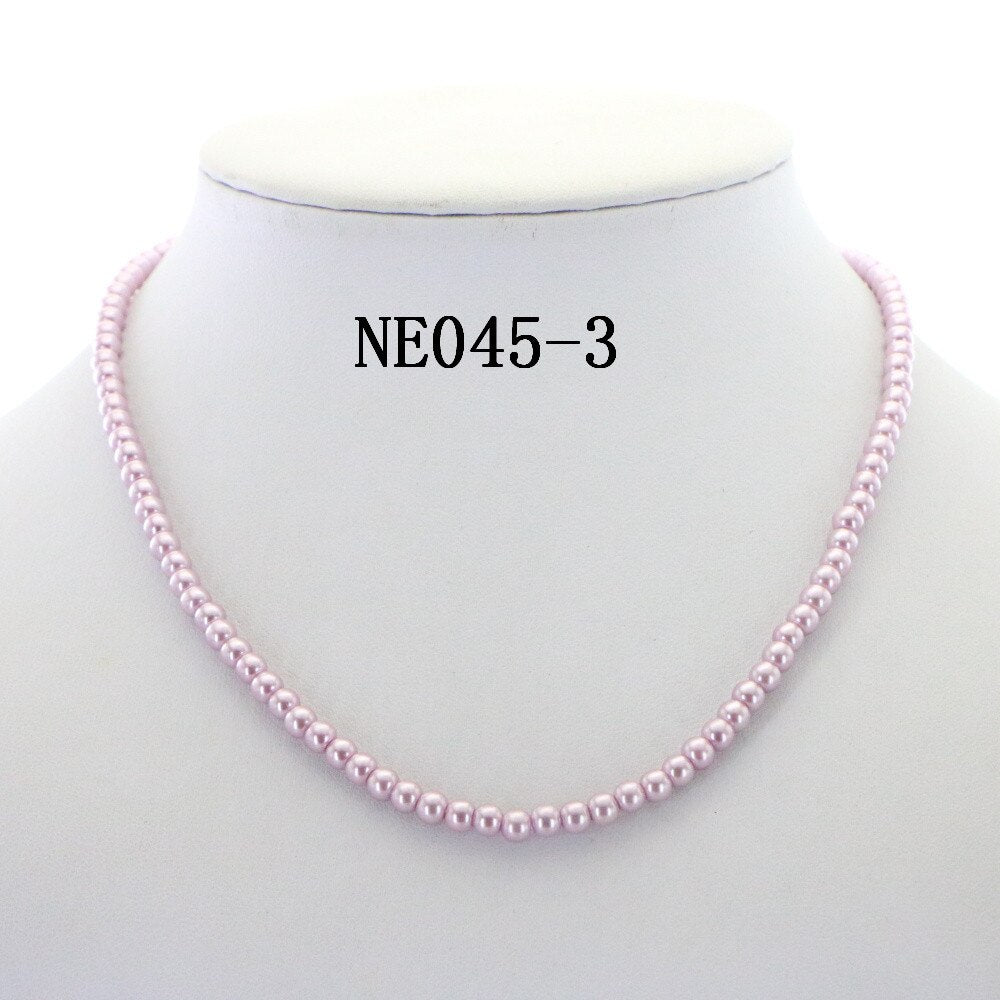 Glamour 4mm Imitation Round Pearl Choker Necklace 14 Styles Elegant Woman Girl Christmas Wedding Gift Jewelry 16inch