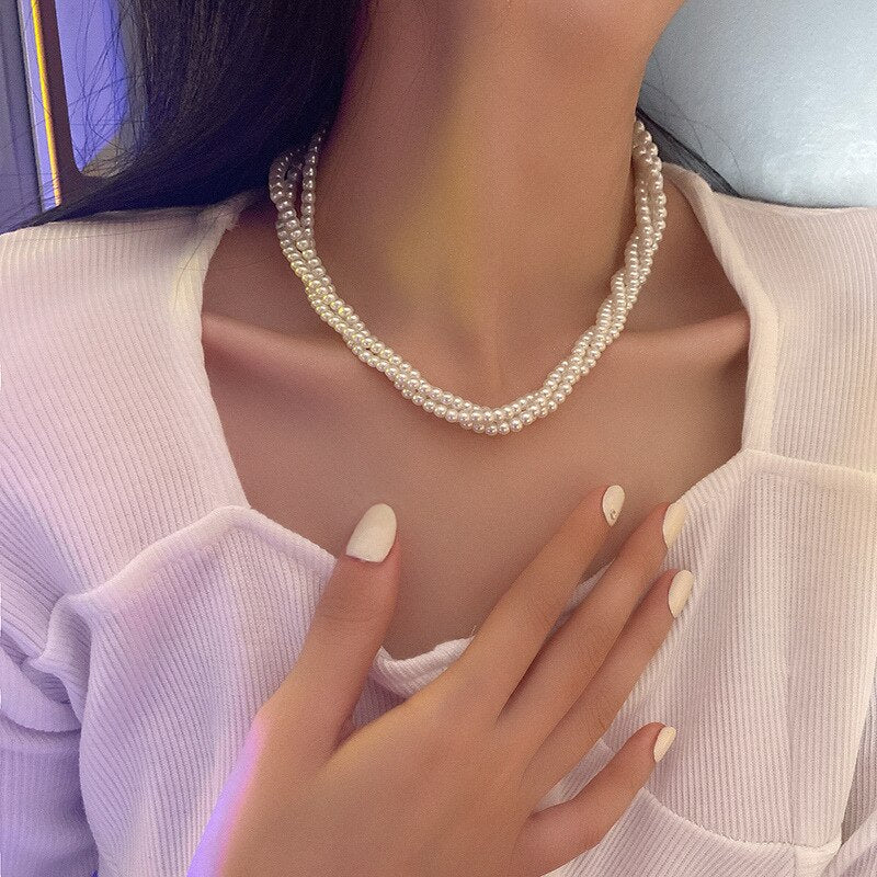 2-Pack Chunky Lock Choker Necklaces - Gold Plated Punk Gothic Layered Chain For Women - View #10