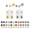 Fashion Pair 316l Surgical Steel Birthstone Ear Stud Piercing Gun Silver&Gold Earrings Studex Piercing Jewelry For Sexy Girls