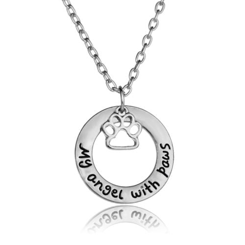 Fashion Silver Gold Necklace Jewellery Keyring Charms Chain Pendant Gifts Women Necklaces Pet Lover Dog Cat Footprint