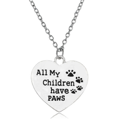 Fashion Silver Gold Necklace Jewellery Keyring Charms Chain Pendant Gifts Women Necklaces Pet Lover Dog Cat Footprint