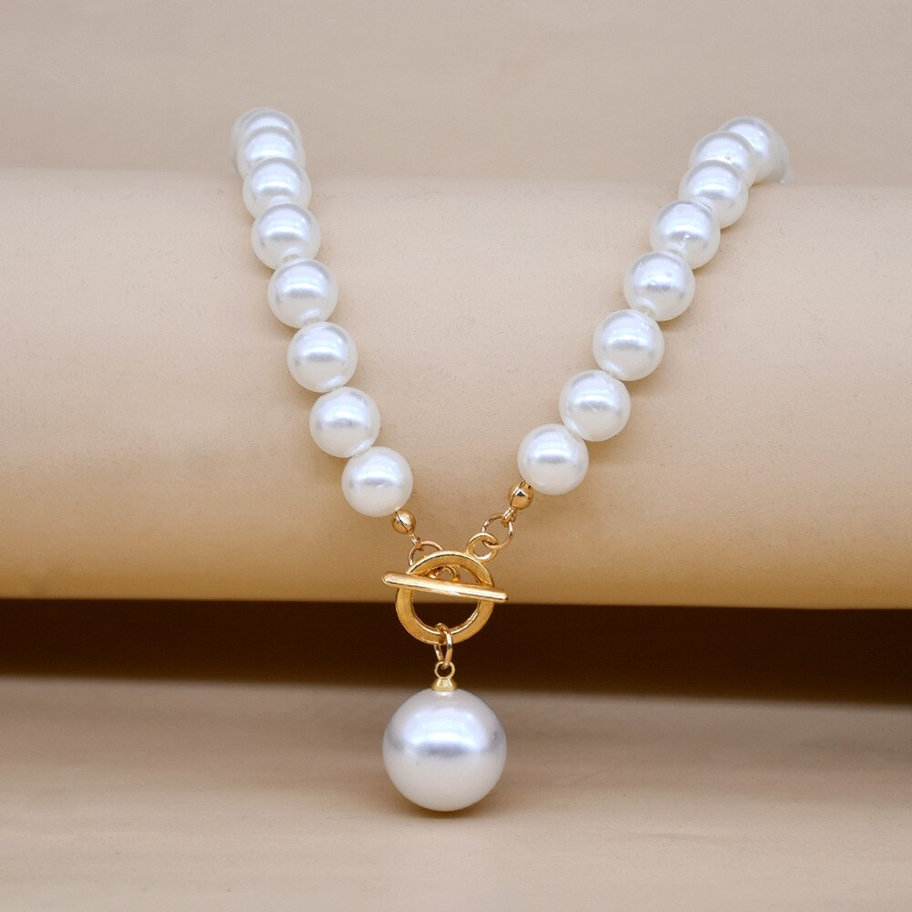 Simple Charming Pearls Strand Beads Neck Chain For Women Exquisite Sweet Choker Femme Wedding Party Dangle Drop Necklace