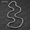 Stainless Steel Necklace Mens Silver Color High Quality Chain Box Chain Jewelry Gift