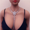 Unique Rhinestone Shoulder Chain Wedding Bridal Jewelry Sexy Shoulder Body Chain Bling Crystal Water Drop Necklace