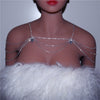 Unique Rhinestone Shoulder Chain Wedding Bridal Jewelry Sexy Shoulder Body Chain Bling Crystal Water Drop Necklace
