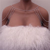Unique Rhinestone Shoulder Chain Wedding Bridal Jewelry Sexy Shoulder Body Chain Bling Crystal Water Drop Necklace