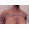 Unique Rhinestone Shoulder Chain Wedding Bridal Jewelry Sexy Shoulder Body Chain Bling Crystal Water Drop Necklace