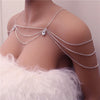 Unique Rhinestone Shoulder Chain Wedding Bridal Jewelry Sexy Shoulder Body Chain Bling Crystal Water Drop Necklace