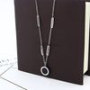 Women Necklace Stainless Steel Black White Shell Necklaces With Roman Numeral  Women Wedding Jewelry Collars N078