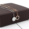 Women Necklace Stainless Steel Black White Shell Necklaces With Roman Numeral  Women Wedding Jewelry Collars N078