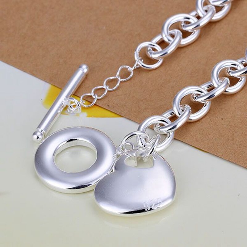 charms 925 Stamp silver romantic heart Pendant Bracelets for women Wedding party gifts fine noble Jewelry temperament