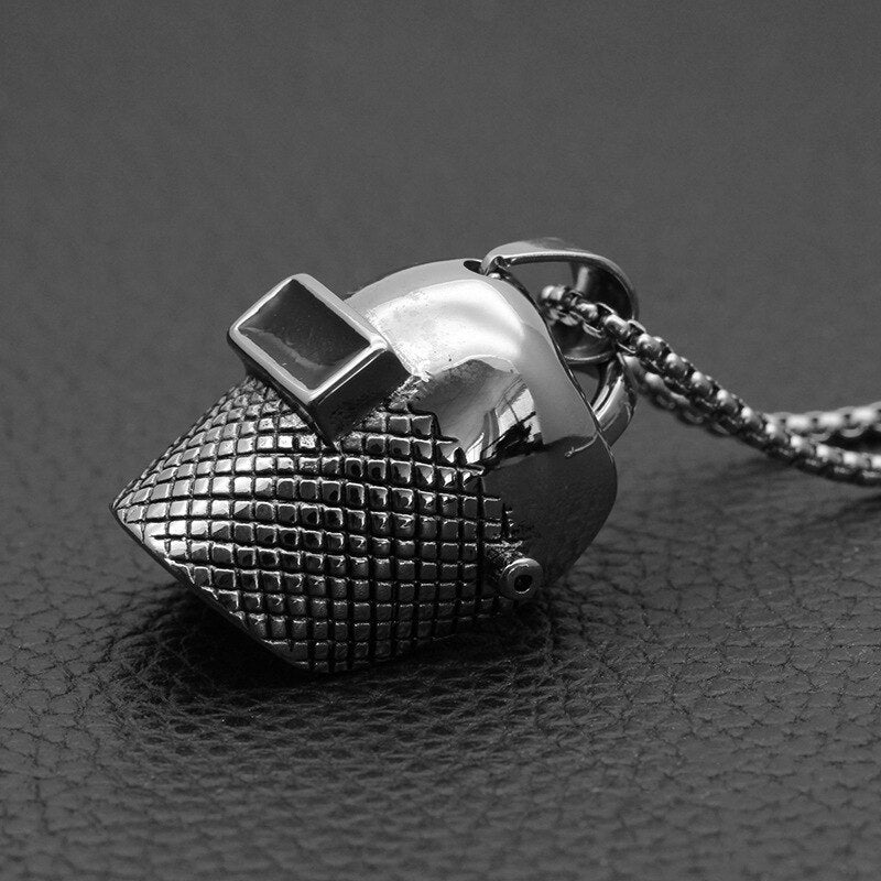punk style mask men's pendant titanium steel hanging neck jewelry student hipster sale