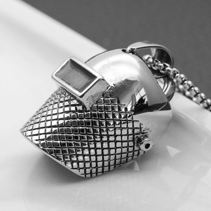 punk style mask men's pendant titanium steel hanging neck jewelry student hipster sale