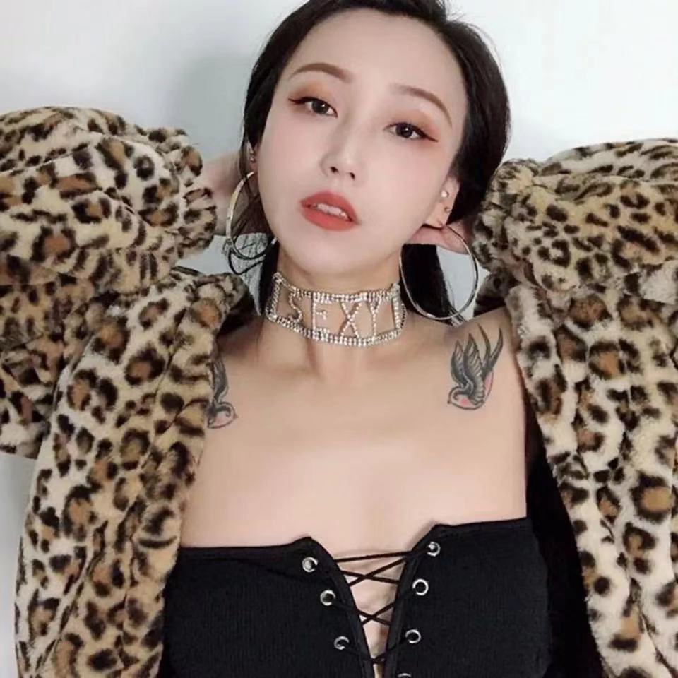 sexy 6 letters Rhinestone Necklace for women kissing love letter sparkling crystal necklace wedding party jewelry gifts