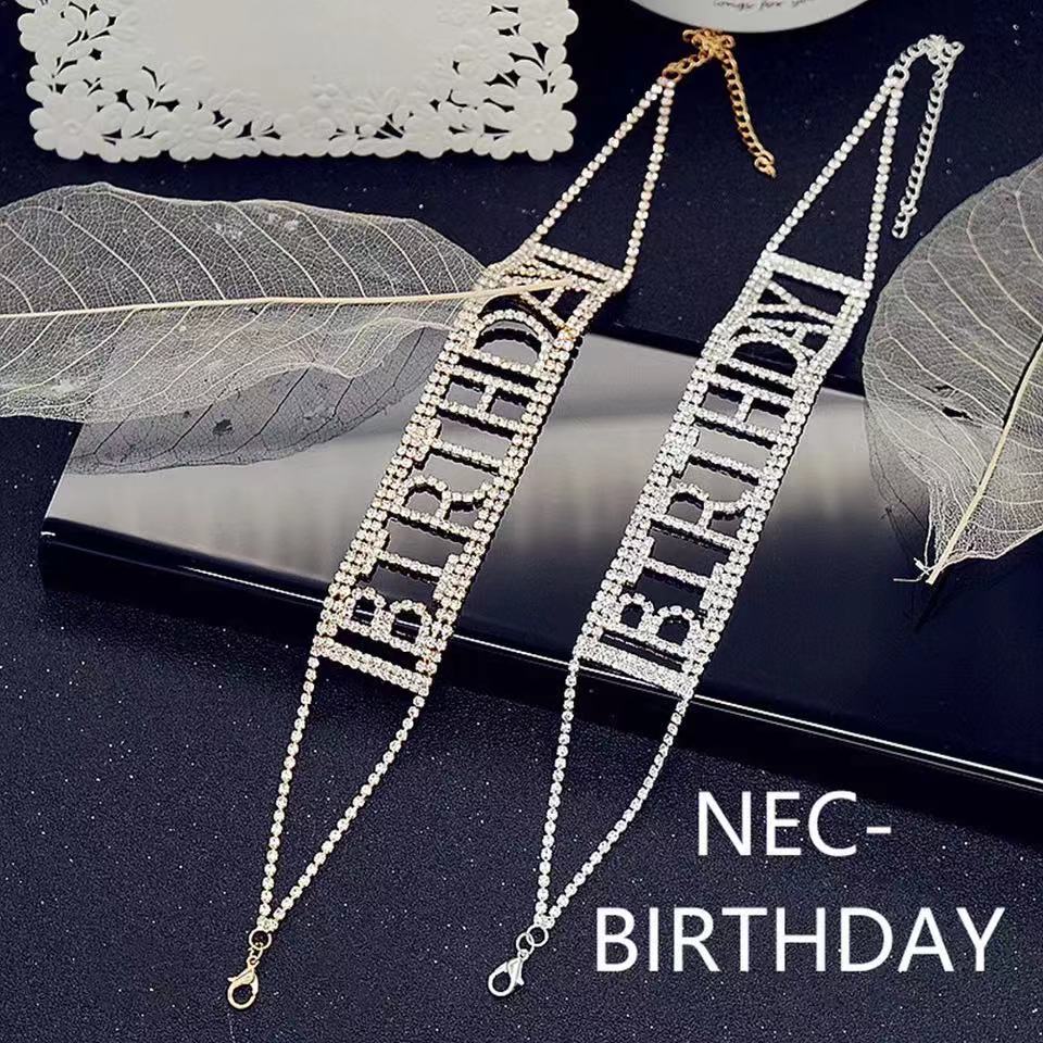 sexy 6 letters Rhinestone Necklace for women kissing love letter sparkling crystal necklace wedding party jewelry gifts