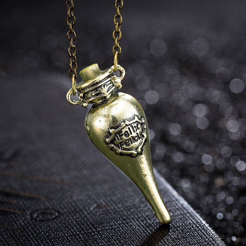 Felix Felicis Magical Potion Necklace Liquid Luck Bottle Vingtage Anti
