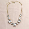 Female Full Shiny Crystal Jewelry Charm Gold Color Wedding Statement Necklace For Women  Bridal Clavicle Chain Necklace
