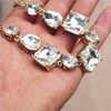 Female Full Shiny Crystal Jewelry Charm Gold Color Wedding Statement Necklace For Women  Bridal Clavicle Chain Necklace