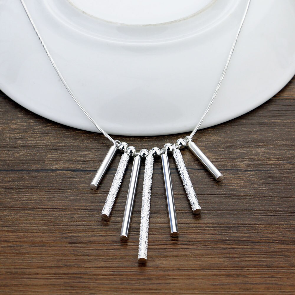 Fine 925 Stamped Silver Charms five pillars necklaces for women party wedding Jewelry Christmas gifts