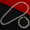 Fine 925 silver 6MM geometry Chain Bracelets necklaces for women man designer party wedding jewelry sets gifts