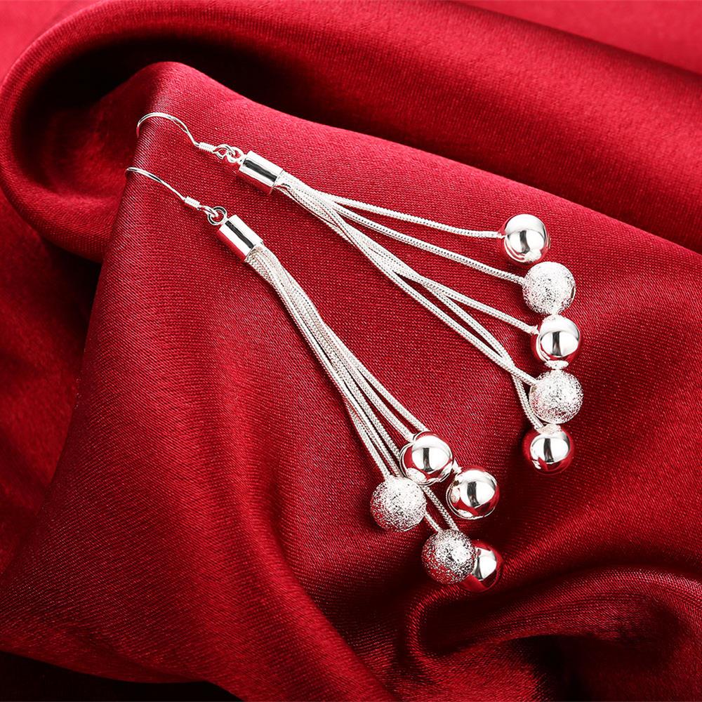Fine Fringed beads 925 Sterling Silver necklaces earrings Jewelry sets for women Party wedding accessories Gifts