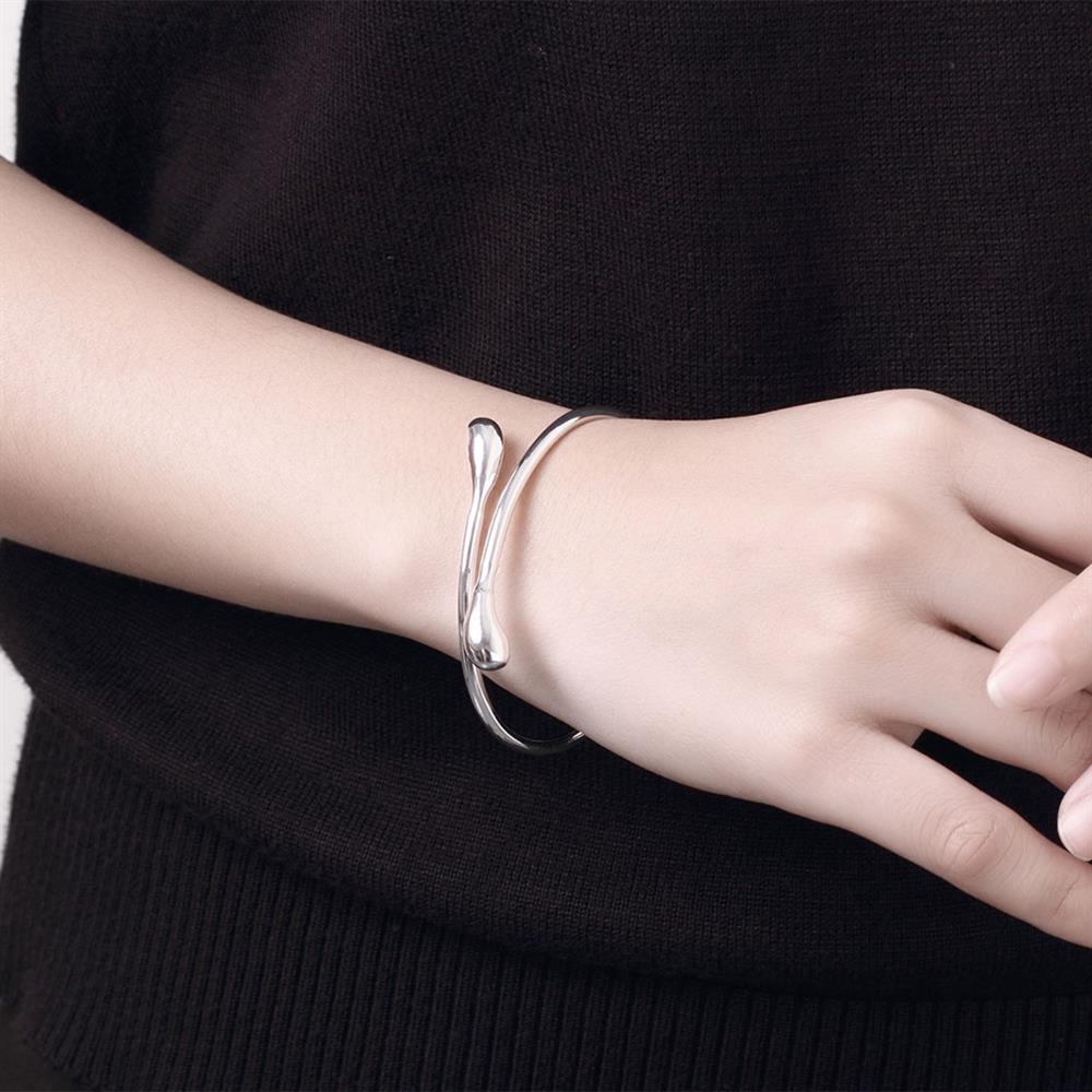 Fine Street 925 sterling Silver Water drop Pendant bangle Bracelet necklaces earrings rings for women Party Jewelry sets