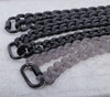 FishSheep Acrylic Black Chain Lock Pendant Necklace For Men Women Hip Hop Long Chain Buckle Necklace 2021 Jewelry