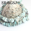 6-8mm Natural Larimar Gems Chips Stone For Wedding Jewelry Bohemian Chokers Necklace 18inch