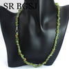 6-8mm Natural Peridot Gems Chips Stone For Wedding Jewelry Bohemian Chokers Necklace 18inch