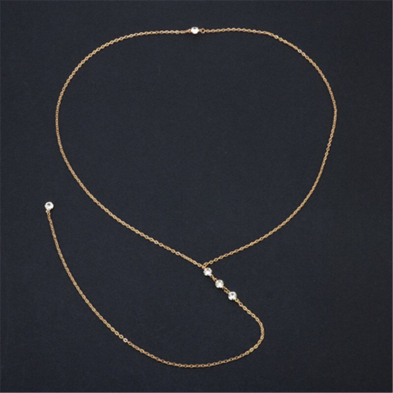 Back Drop Chain Necklaces For Women Elegant Long Crystal Wedding Accessories Backless Chain Beach Jewelry