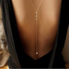 Back Drop Chain Necklaces For Women Elegant Long Crystal Wedding Accessories Backless Chain Beach Jewelry