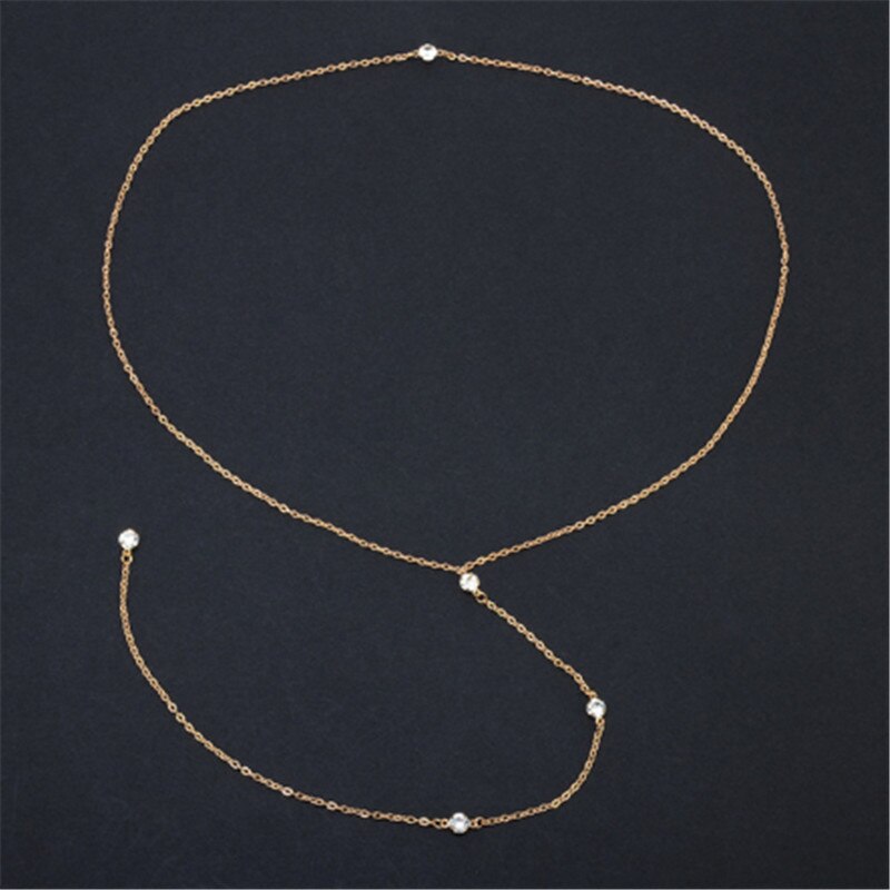 Back Drop Chain Necklaces For Women Elegant Long Crystal Wedding Accessories Backless Chain Beach Jewelry