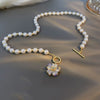 French Romantic Style Flowers Necklaces For Women Vintage Pearl Bohemian Design Clavicle Chain Dainty Simple Wedding Jewelry