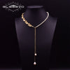 GLSEEVO Fresh Water White Real Pearl Pendant Necklace For Women Engagement Party Flower Vintage Handmade  Jewelry GN0155