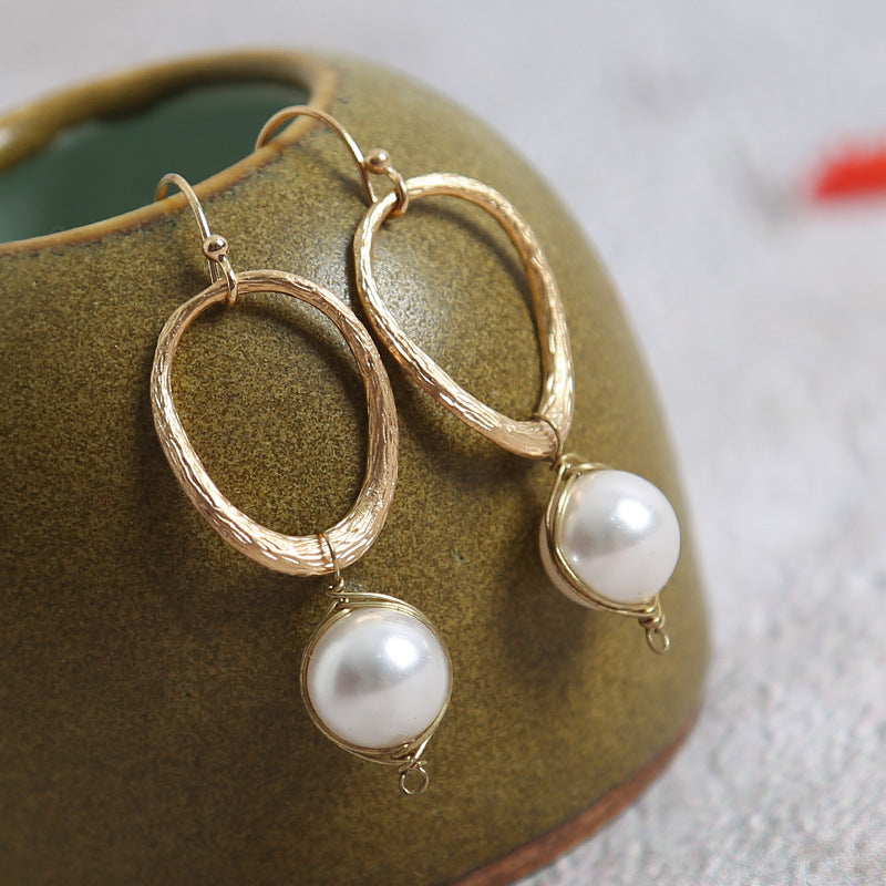 Natural Fresh Water Baroque Pearl Lapis Lazuli Handmade Water Drop Earrings For Women Drop Earring Fine Jewellery GE0553