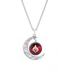 Genshin Impact Eye of God Necklace Anime Game 7 Elements Glass Cabochon Moon Shape Pendant Necklaces